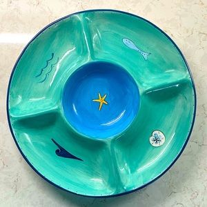 Firm: KIC Brushes Handpainted Veggie & Dip Platter